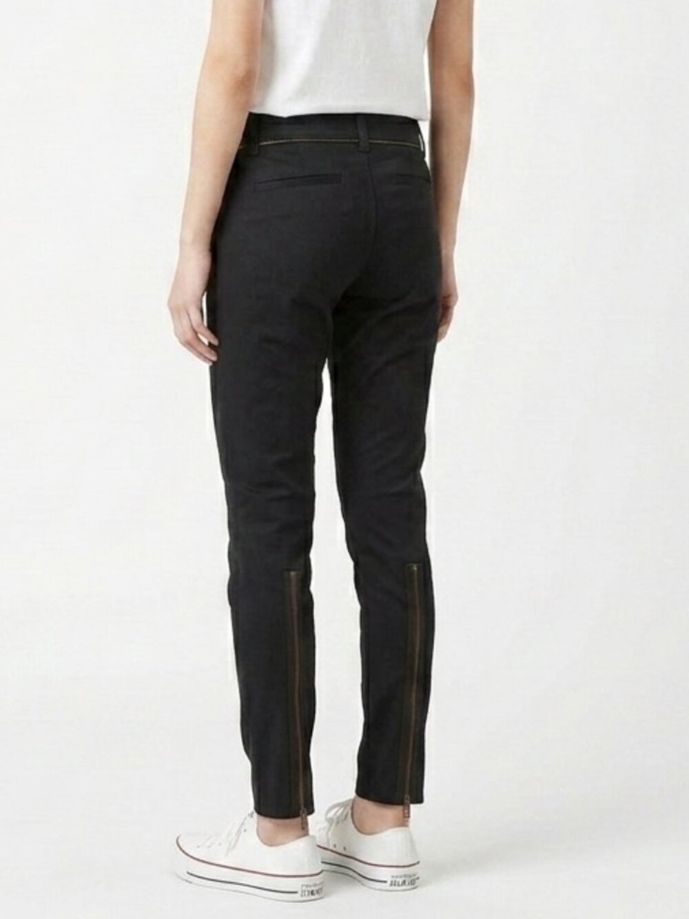 Armani Exchange Vintage Stretch Cotton Zip Leg Skinny Pant- Sz. 0P